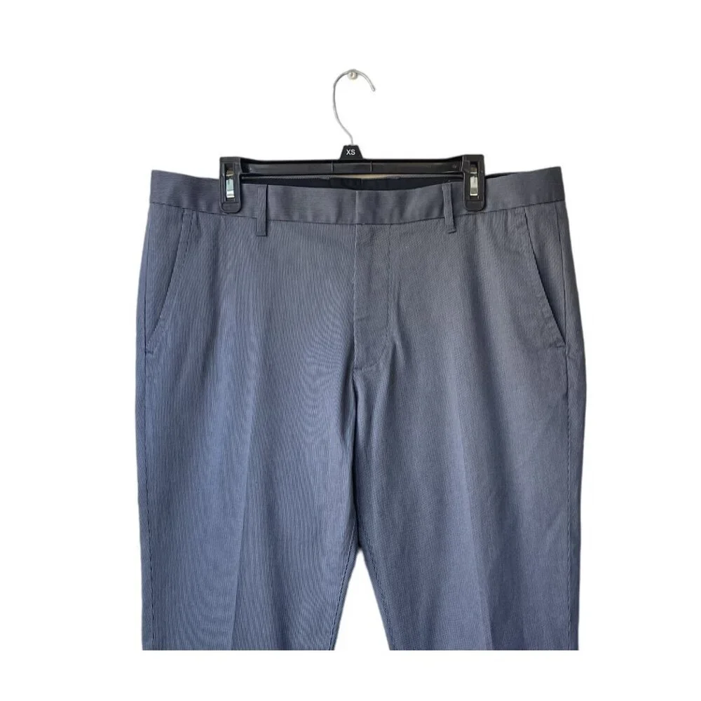 Bonobos Tuesday Chino Pants Size 36/32 Grey Pinstriped Slim Fit Stretch Business